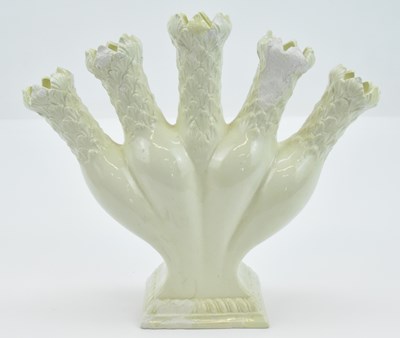 Lot 143 - A 19th century five-finger creamware pottery...