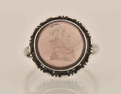 Lot 1328 - A Lord Nelson commemorative intaglio ring,...