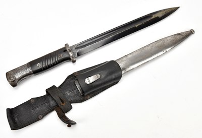 Lot 1061 - A K98 bayonet with scabbard and frog,...