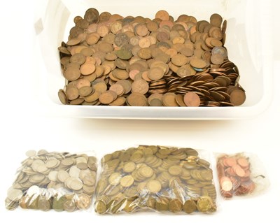 Lot 1635 - A large quantity of UK coins, all pre-decimal,...