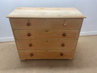 Lot 816 - A pine chest of two small over three large...