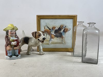 Lot 217 - A pottery model of a Jack Russell terrier,...