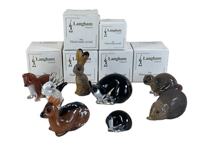 Lot 311 - LANGHAM; eight glass animals, comprising...