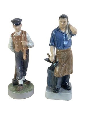 Lot 254 - ROYAL COPENHAGEN; two porcelain figures,...