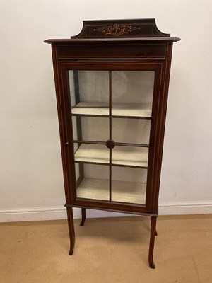 Lot 721 - An Edwardian mahogany inlaid glazed display...