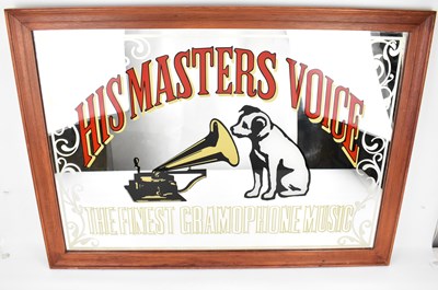 Lot 86 - HMV; a modern advertising mirror with printed...
