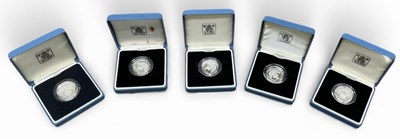 Lot 1617 - THE ROYAL MINT; five United Kingdom silver...