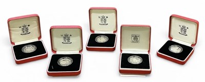 Lot 1613 - THE ROYAL MINT; five United Kingdom silver...