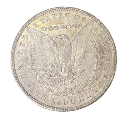 Lot 1648 - A USA 1879 S Morgan silver dollar, mint mark...