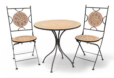 Lot 108 - A modern Italian style circular wrought iron...