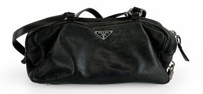 Lot 572 - PRADA; a lady's black leather 'Bonnie' bag,...
