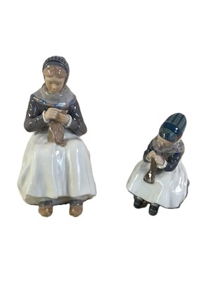 Lot 260 - ROYAL COPENHAGEN; two porcelain figures,...