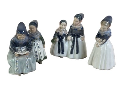 Lot 228 - ROYAL COPENHAGEN; three porcelain...