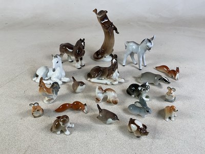 Lot 240 - LOMONOSOV; a quantity of porcelain animal and...