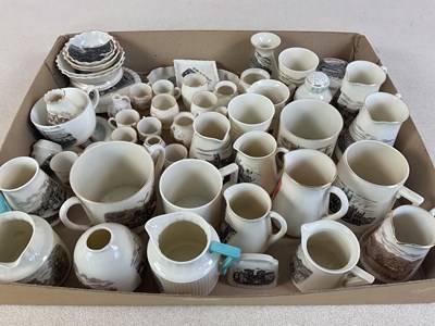 Lot 274 - W H GOSS; a quantity of sepia crested china,...