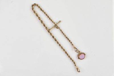Lot 1164 - A 9ct yellow gold twist link chain, with...