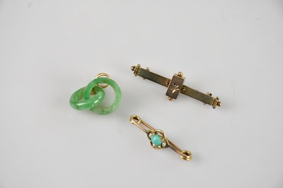 Lot 208 - A Victorian 9ct gold diamond set bar brooch...