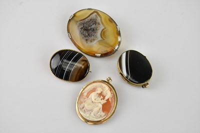Lot 200 - Four Victorian and later brooches/pendants,...
