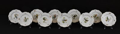 Lot MEISSEN; a set of ten porcelain ornithological...