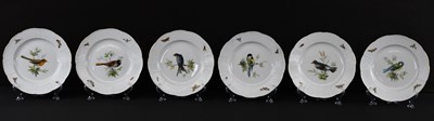 Lot MEISSEN; a set of six porcelain ornithological...