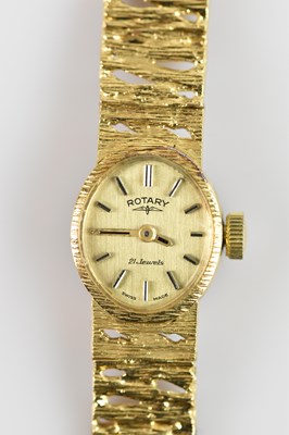 Lot 1063 - ROTARY; a lady's 9ct gold cased wristwatch,...