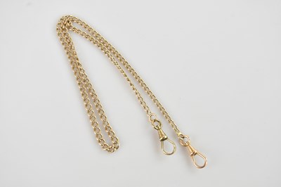 Lot 1167 - A yellow metal Albert chain, tests as 12.83kt...