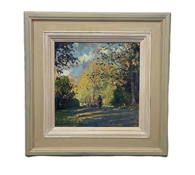 Lot 435 - IAN CRYER; oil on board, rural scene of sheep...