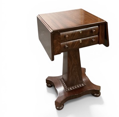 Lot 66 - A Victorian mahogany two drawer drop-leaf work...