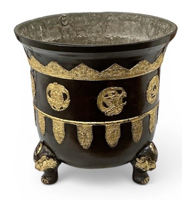 Lot 1040 - An early 20th century Chinese bronzed gilt...