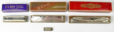 Lot 518 - HOHNER; three vintage harmonicas, Echo Super...