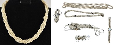 Lot 1462 - A group of cultured pearl and simulated pearl...