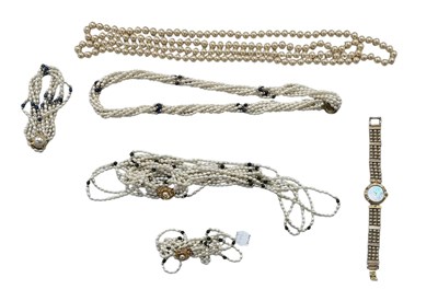 Lot 1559 - A group of cultured pearl and simulated pearl...