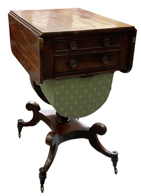 Lot 75 - A Victorian mahogany drop-leaf two drawer work...