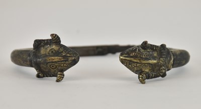 Lot 540 - An ancient Persian silver torque bangle...