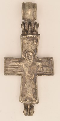 Lot 543 - An ancient Byzantine silver box cross, with...