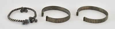 Lot 544 - Three ancient Byzantine silver bangles, one...