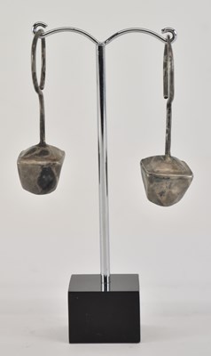 Lot 1059 - A pair of ancient Byzantine silver drop...