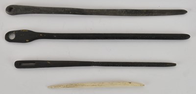 Lot 554 - Four ancient Byzantine knitting needles...