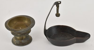 Lot 555 - An ancient Byzantine bronze chalice and an...