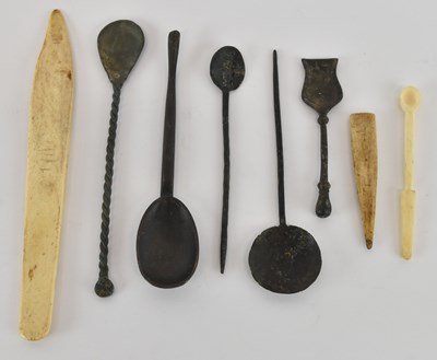 Lot 566 - A group of four ancient Byzantine bronze...