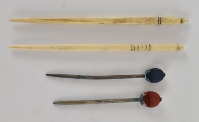 Lot 567 - Four ancient Byzantine hairpins including two...