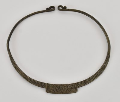 Lot 550 - An ancient Byzantine silver torque necklace,...