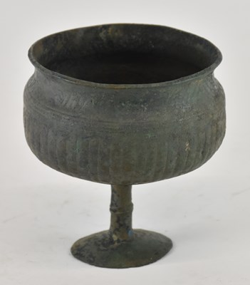 Lot 564 - An ancient Byzantine bronze footed goblet,...