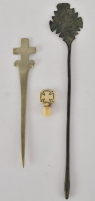 Lot 558 - An ancient Byzantine silver page turner,...