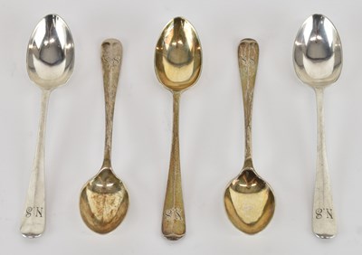 Lot 1239 - A set of five George V hallmarked silver...