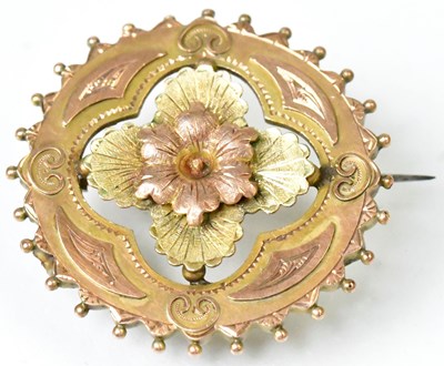 Lot 785 - A Victorian 9ct rose and yellow gold brooch,...