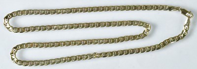 Lot 804 - A 9ct yellow gold double link chain necklace,...