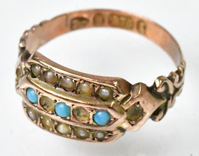 Lot 756 - A Victorian 9ct rose gold ring, set with...