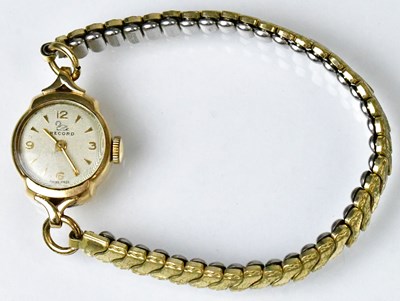 Lot 921 - RECORD; a 9ct yellow gold ladies' wristwatch,...