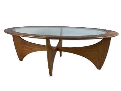 Lot 746 - G PLAN; an 'Astro' oval teak framed coffee...